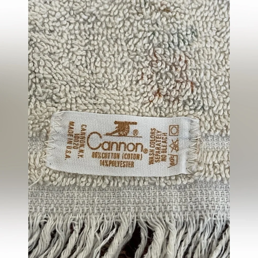 Cannon vintage cotton blend kitchen towel Autumn‎ colors mushrooms flowers 24x14
